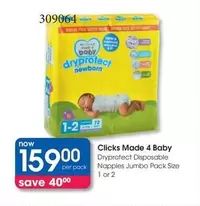 clicks - Dryprotect Disposable Nappies Jumbo Pack