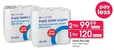 clicks - 2-ply toilet paper