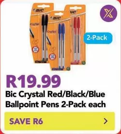 BIC - Crystal Red/Black/Blue Ballpoint Pens