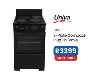 Univa - 3-Plate Compact Plug-in Stove U305-1