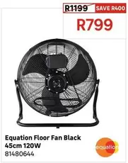 Equation Floor Fan Black 45cm 120W