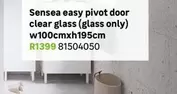 Sensea Easy Pivot Door Clear Glass (glass Only)w100cmxh195cm