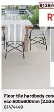 Floor Tile Hardbody Concrete White Eco 600x600mm (2.52m2/per Box)