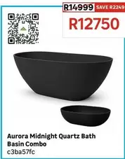 Aurora Midnight Quartz Bath Basin Combo