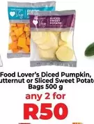 Diced Pumpkin, Butternut or Sliced Sweet Potato Bags