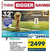Hisense - 32" (81cm) 60Hz Full HD TV