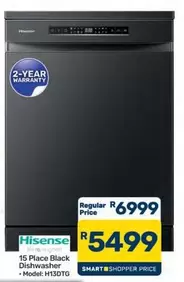 Hisense - 15 Place Black Dishwasher - Model: H13DTG