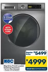 Trust - 8kg Grey Front Loader Washing Machine - KFL812GRY