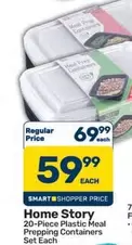 20-Piece Plastic Meal Prepping Containers Set