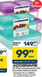 10-Piece Foodsavers Assorted Colours Each