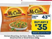 McCain - Mixed Vegetables, Cut Corn, Stew Mix, Cut Beans, Diced Carrots or Diced Onions