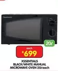 BLACK/WHITE MANUAL MICROWAVE OVEN
