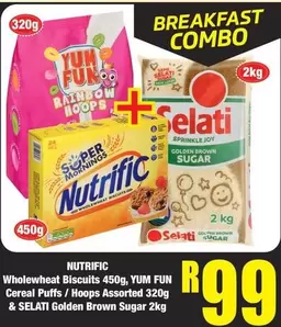 Rainbow - Wholewheat Biscuits, Cereal Puffs / Hoops, Golden Brown Sugar