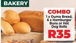 1 x Ouma Bread, 6 x Hamburger Buns or Hot Dog Rolls