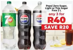 pepsi - Pepsi Zero Sugar, Light or 7Up Sugar Free