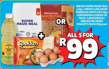 Spekko - Super Maize Meal, Macaroni, Long Grain Parboiled White Rice, Homegrown Cooking Oil, Large Eggs