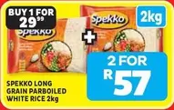 Spekko - LONG GRAIN PARBOILED WHITE RICE 2kg