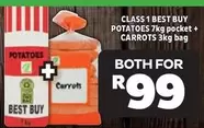 Best Buy - POTATOES 7kg pocket + CARROTS 3kg bag