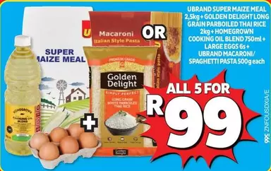 Golden Delight - Super Maize Meal, Macaroni, Cooking Oil, Eggs, Thai Rice