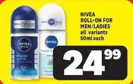 Nivea - ROLL-ON FOR MEN/LADIES