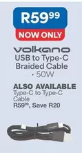 Volkano - USB to Type-C Braided Cable