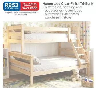 Total - Clear-Finish Tri-Bunk