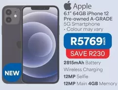 Apple - 6.1" 64GB iPhone 12 5G Smartphone