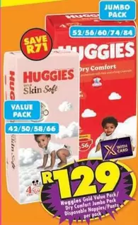 Huggies -  Gold Value Pack / Dry Comfort Jumbo Pack Disposable Nappies/Pants