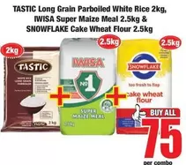 Tastic - Long Grain Parboiled White Rice & Super Maize Meal & Cake Wheat Flour