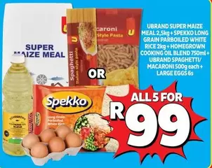 Spekko - Super Maize Meal, Pasta, Cooking Oil, Eggs