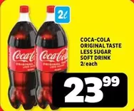 Coca cola - ORIGINAL TASTE LESS SUGAR SOFT DRINK