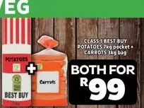 Best Buy - POTATOES 7kg pocket + CARROTS 3kg bag