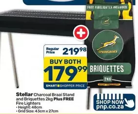 Stellar Charcoal Braai Stand and Briquettes 2kg
