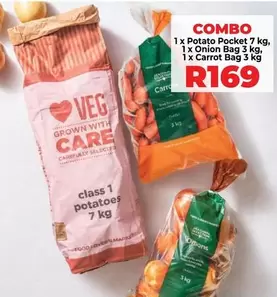 Lovers+ - COMBO 1 x Potato Pocket 7 kg, 1 x Onion Bag 3 kg, 1 x Carrot Bag 3 kg