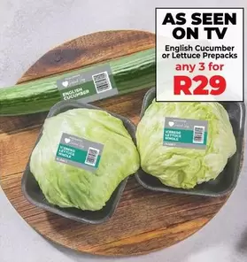 English Cucumber or Lettuce Prepacks