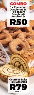 Gourmet - COMBO 1 x Cinnamon Doughnuts 6s, 1 x Fondant Doughnuts Assorted 6s