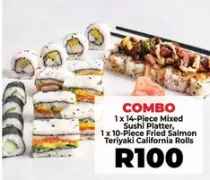 14-Piece Mixed Sushi Platter, 10-Piece Fried Salmon Teriyaki California Rolls