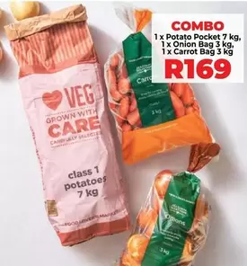Lovers+ - COMBO 1 x Potato Pocket 7 kg, 1 x Onion Bag 3 kg, 1 x Carrot Bag 3 kg