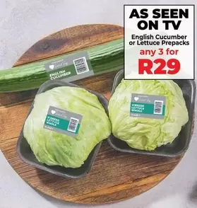 English Cucumber or Lettuce Prepacks