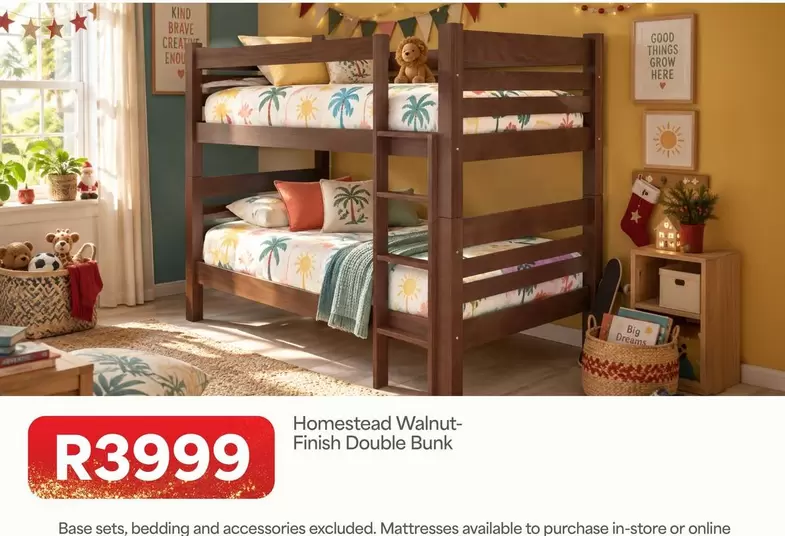 Creative - Homestead Walnut-Finish Double Bunk
