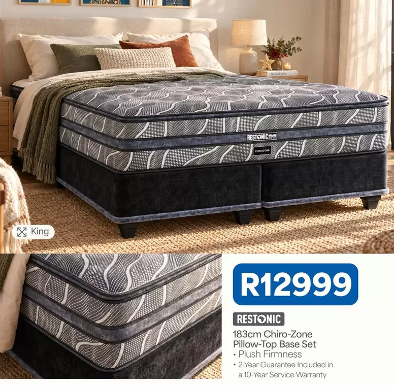 Restonic - 183cm Chiro-Zone Pillow-Top Base Set