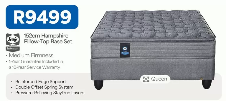 Sealy - 152cm Hampshire Pillow-Top Base Set