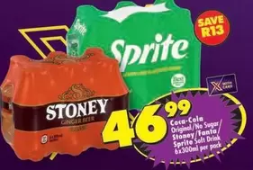 Coca cola - Coca-Cola Original/No Sugar, Stoney, Fanta, Sprite Salt Drink