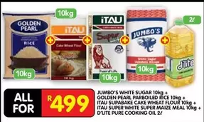 Jumbo - WHITE SUGAR + PARBOILED RICE + SUPER CAKE WHEAT FLOUR + SUPER WHITE MAIZE MEAL + PURE COOKING OIL
