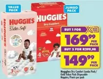 Huggies - Dry Comfort Jumbo Pack Disposable Nappies/Pants