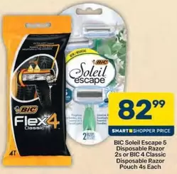 BIC - Soleil Escape Disposable Razor 2s or  4 Classic Disposable Razor Pouch 4s