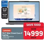 Lenovo - 15.3" Slim 3 Intel Core i7 Laptop - Model: 83K1015LSA (850045786)