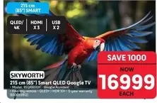 Skyworth - 215 cm (85") Smart QLED Google TV