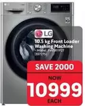LG - 10.5 kg Front Loader Washing Machine (F4V5RYP2T)