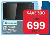 Hisense - 20 L Manual Microwave